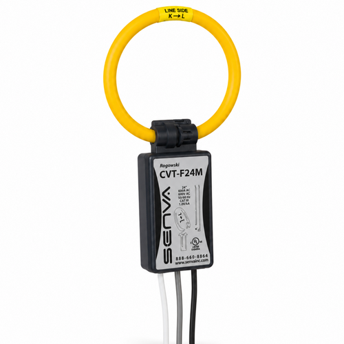 Senva CVT-F24M-L06 : Flexible Split-Core Rogowski CVT Transducers, 2400A Operating Range, 15"Rope Circumference, 6' (Default) Lead Length, Black (Default) in Color